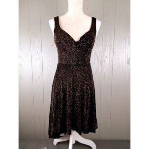 Vintage 90s Y2K B Smart Dress 1 XS Black Gold Glitter Whimsy Goth Party Event